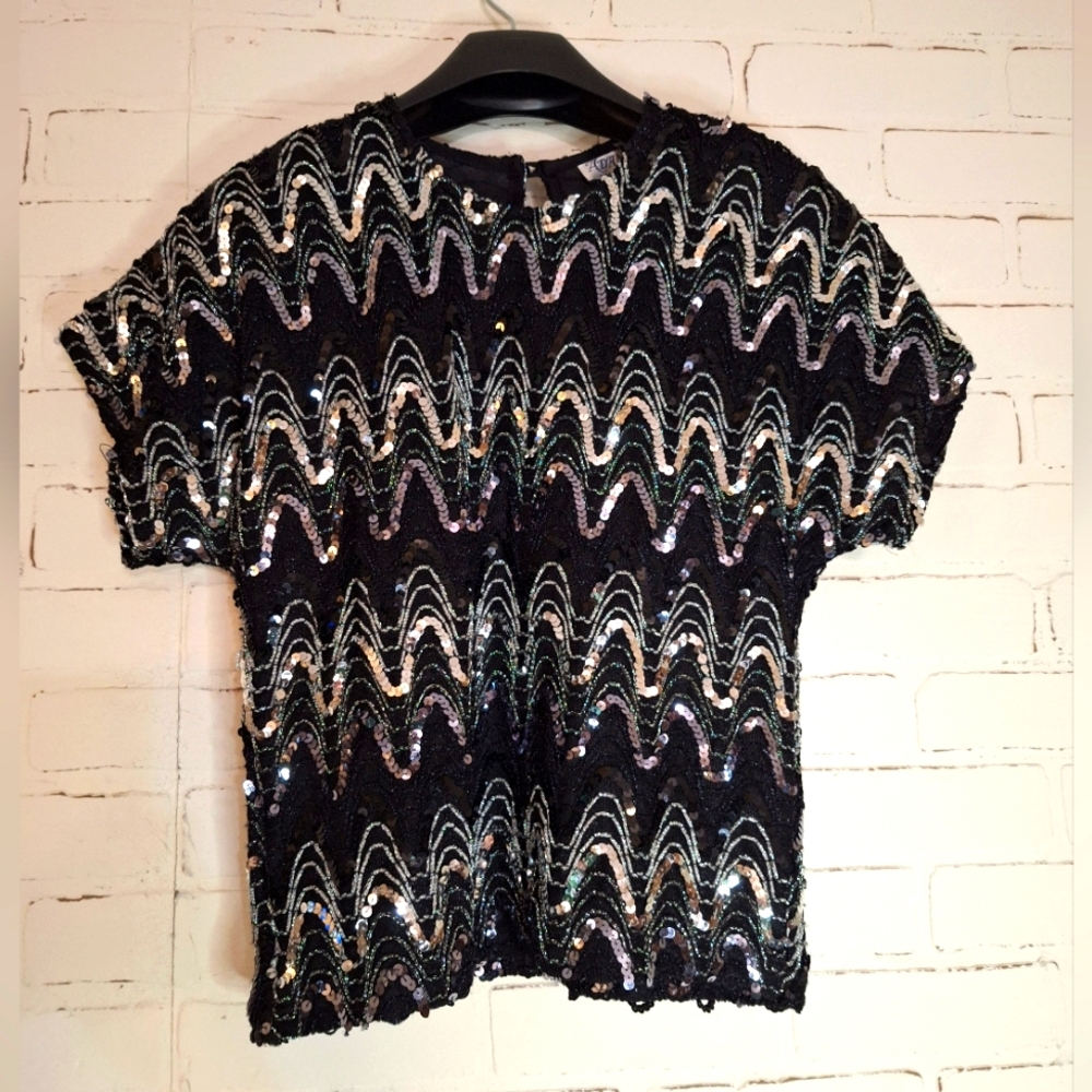 Vtg Adamo sequined top